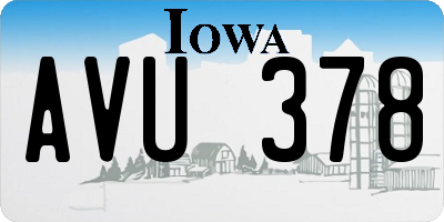 IA license plate AVU378