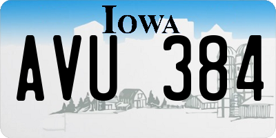 IA license plate AVU384