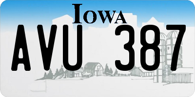 IA license plate AVU387