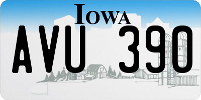 IA license plate AVU390