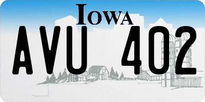 IA license plate AVU402