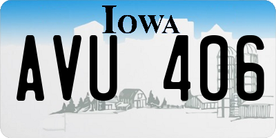 IA license plate AVU406