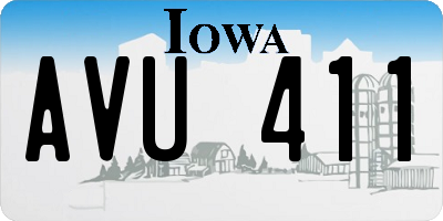 IA license plate AVU411