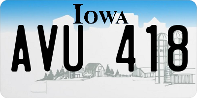 IA license plate AVU418