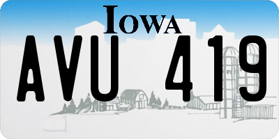 IA license plate AVU419