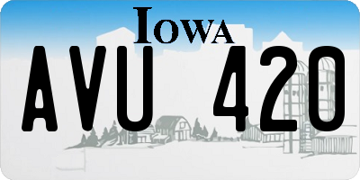 IA license plate AVU420