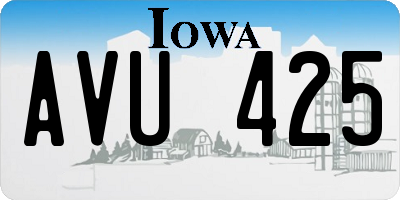IA license plate AVU425