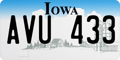 IA license plate AVU433