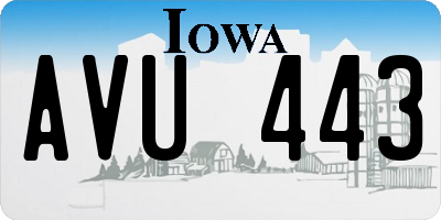 IA license plate AVU443