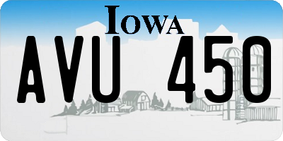 IA license plate AVU450
