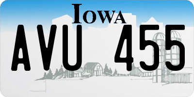 IA license plate AVU455