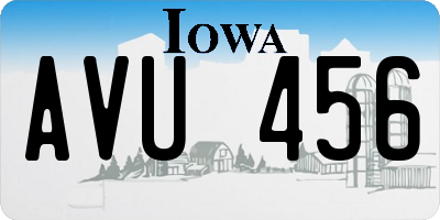 IA license plate AVU456