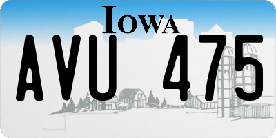 IA license plate AVU475