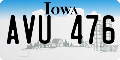 IA license plate AVU476