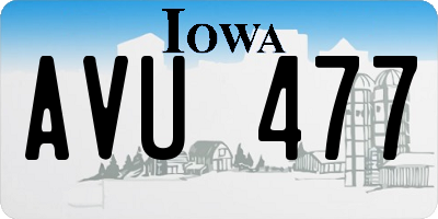 IA license plate AVU477