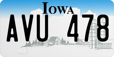 IA license plate AVU478
