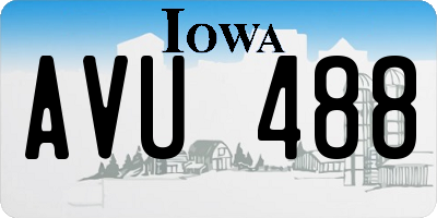 IA license plate AVU488