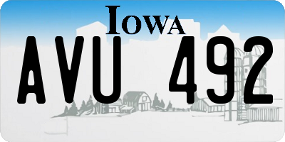 IA license plate AVU492