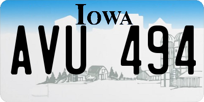 IA license plate AVU494