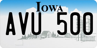 IA license plate AVU500