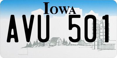 IA license plate AVU501