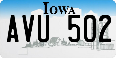 IA license plate AVU502