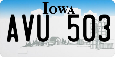IA license plate AVU503