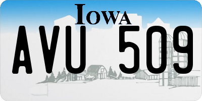 IA license plate AVU509