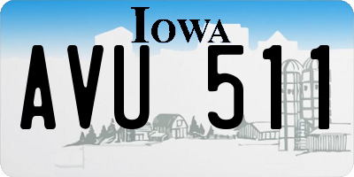 IA license plate AVU511
