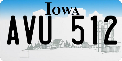 IA license plate AVU512