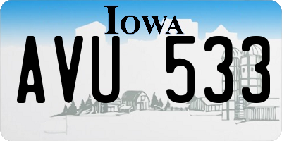 IA license plate AVU533