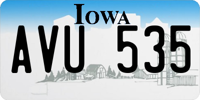IA license plate AVU535