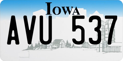IA license plate AVU537