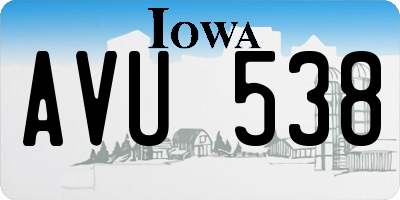 IA license plate AVU538
