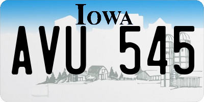 IA license plate AVU545