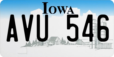 IA license plate AVU546