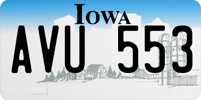 IA license plate AVU553