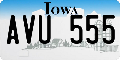IA license plate AVU555