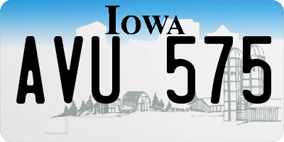 IA license plate AVU575
