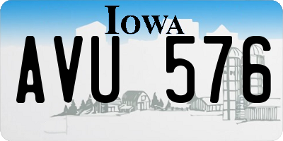 IA license plate AVU576