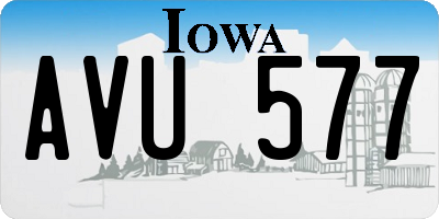 IA license plate AVU577