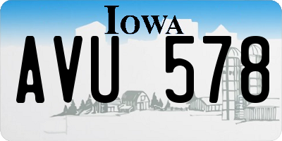 IA license plate AVU578