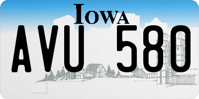 IA license plate AVU580