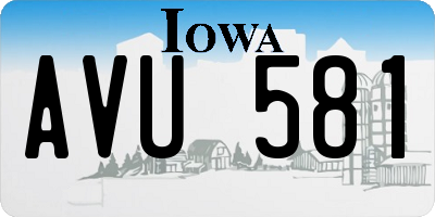 IA license plate AVU581
