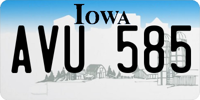 IA license plate AVU585