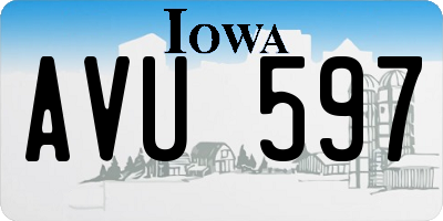 IA license plate AVU597