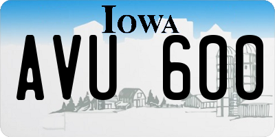 IA license plate AVU600