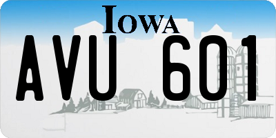 IA license plate AVU601