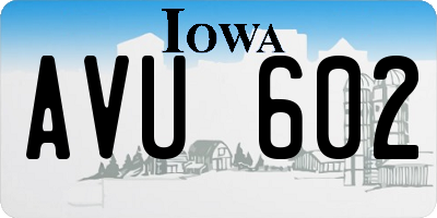 IA license plate AVU602