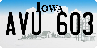 IA license plate AVU603